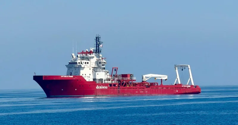 Türkiye den KKTC ye giden özel donanımlı gemi çalışmalara başladı