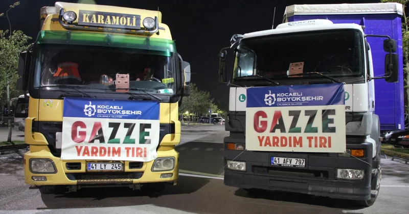 Kocaeli den Gazze ye yardım tırları dualarla uğurlandı