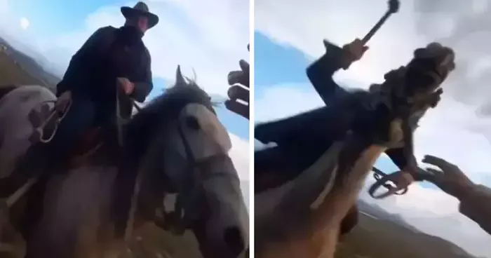 Yılkı atlarını fotoğrafını çekmek isteyen turist aileden para istediler alamayınca kırbaçlayıp darp ettiler! Mahkemelik oldular