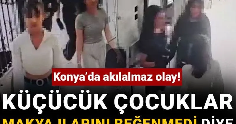 Konya’da akılalmaz olay! Küçücük çocuklar makyajlarını beğenmedi diye bıçakla kapısına dayandı