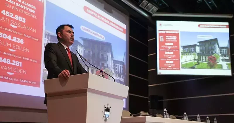 Bakan Kurum, kentsel dönüşüm ve afet sonrası yeniden inşa çalışmalarını anlattı