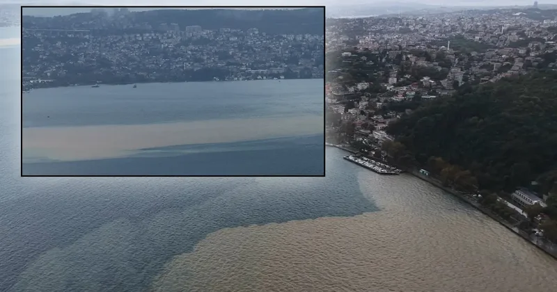 Görüntüler sağanak yağış sonrası İstanbul Boğazı ndan! Deniz kahverengiye döndü