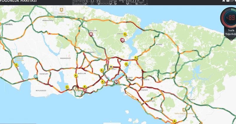 İstanbul trafiğinde yağmur yoğunluğu yüzde 90 a dayandı, Kuzey Marmara Otoyolu bile doldu Son Haberler