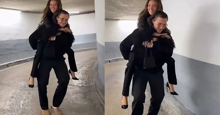 Uğruna anne babasını defterinden sildiği karısını sırtında taşıyor