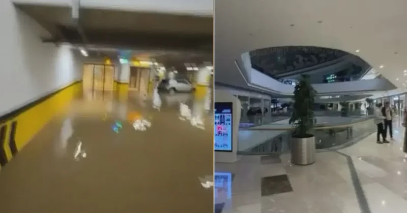 Yer: Sarıyer! Su basan alışveriş merkezi tahliye edildi