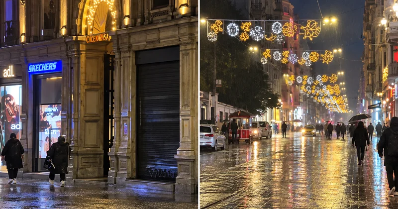 İstanbul da sağanak İstiklal Caddesi ni de vurdu