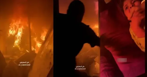 Küçük kız İsrail in saldırısında alevler içinde kalan binadan son anda kurtarıldı!