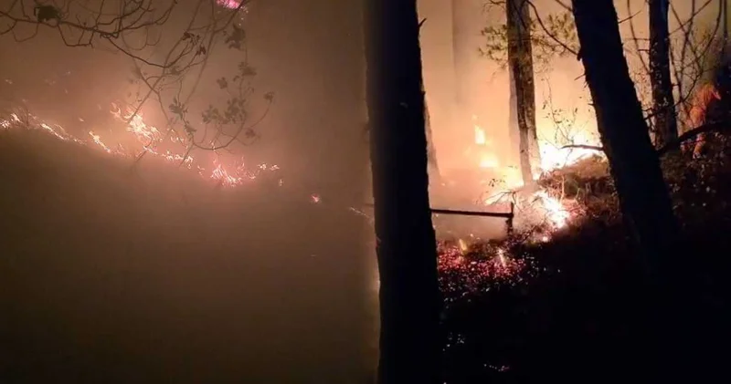 Yıldırım yangına yol açtı! 12 saatin ardından kontrol altında