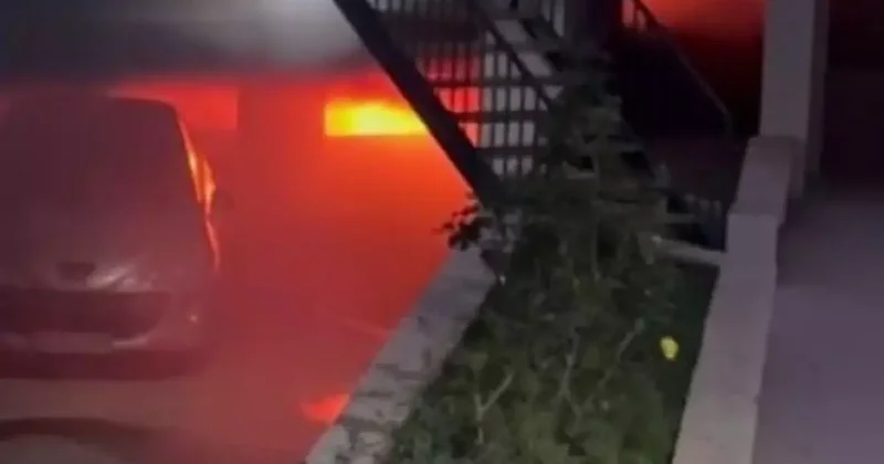 Kahramanmaraş ta elektrikli otomobil alev alev yandı