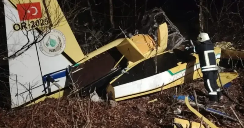 İşte Hırvatistan da düşen yangın söndürme uçağının enkazından görüntüler