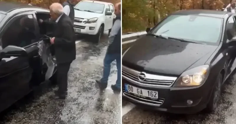 Öğretmenlerin can verdiği yola yeniden kaya düştü: Bir otomobil zarar gördü Adana Haberleri