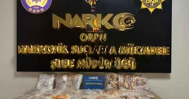 Ordu da otomobilin kapılarına gizlenmiş 25 kilo 200 gram sentetik uyuşturucu ele geçirildi Ordu Haberleri