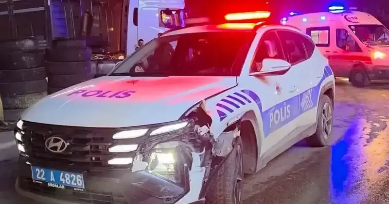 Dur ihtarına uymayıp kaçarken polise çarptı Edirne Haberleri