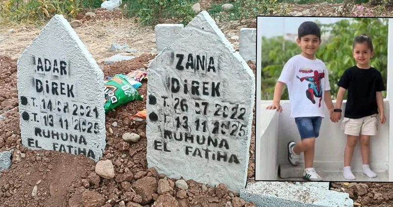 Kazada ölen kardeşler Adar ve Zana yan yana toprağa verildi