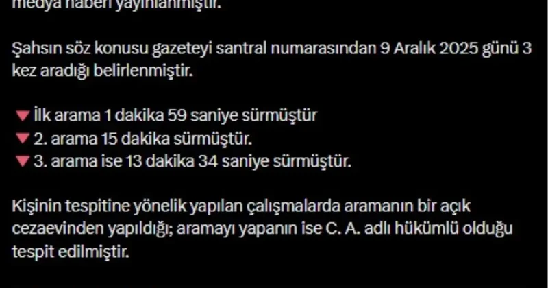 Ünlü gazeteciyi arayıp Ben Yeşil demişti! Kim olduğu açıklandı