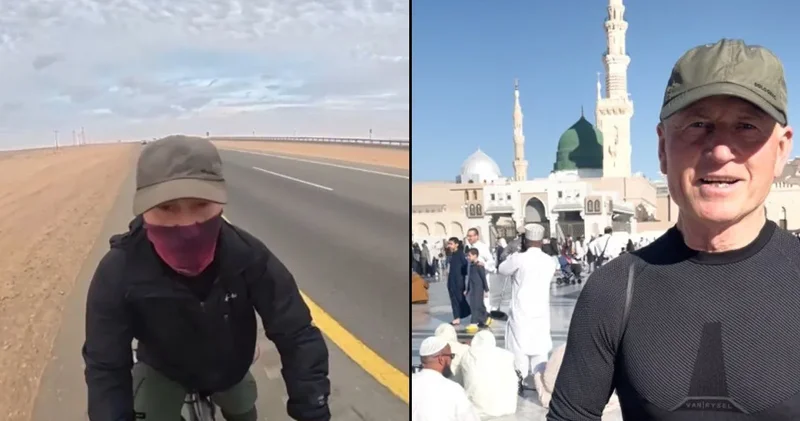 Bisikletle 3 bin 450 km gidip Medine ye vardı: 68 yaşında rekor yolculuk