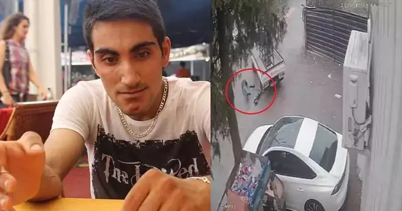 Kamyonetin altında kalan skuter sürücüsü öldü; kaza kamerada