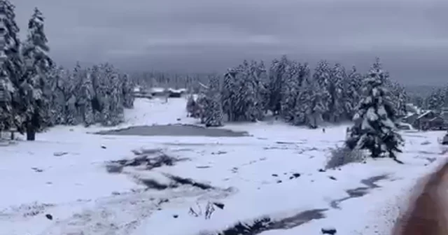 Arkut Dağı nda kar kalınlığı 10 santime ulaştı Bolu Haberleri