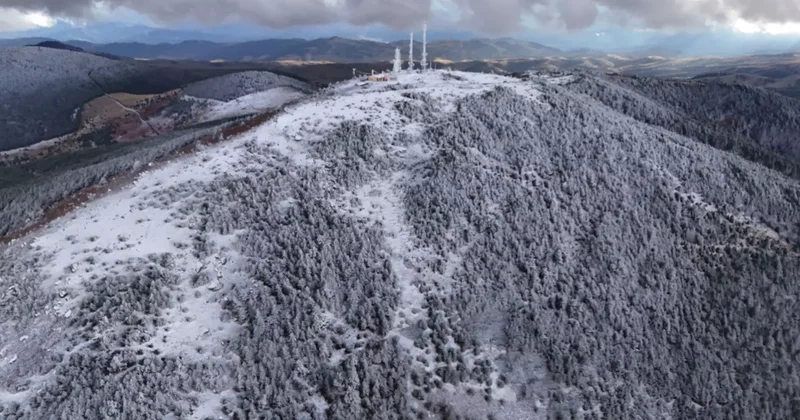 Samsun da 1650 rakımlı Dürtmen Dağı nda kar etkili oldu