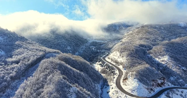 Geminbeli Geçidi nde kar güzelliği Sivas Haberleri