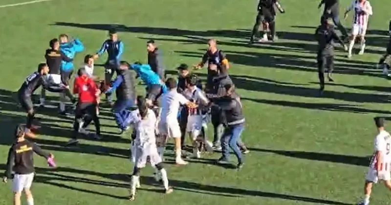 Maç bitti, sahada yumruklar konuştu