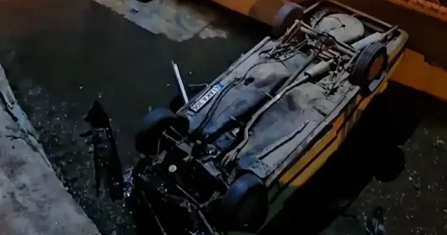 Çorum’da otomobil okul bahçesine düştü VİDEO İZLE