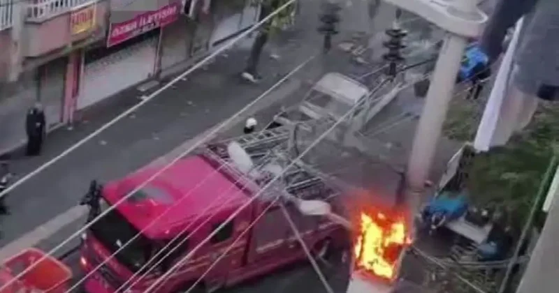 Diyarbakır’da aşırı yüke dayanamayan trafo alev aldı