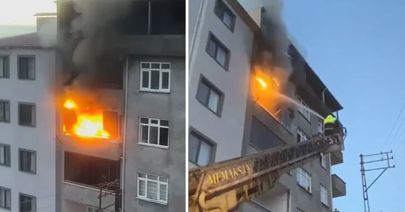 Arhavi de apartman dairesinde yangın paniği