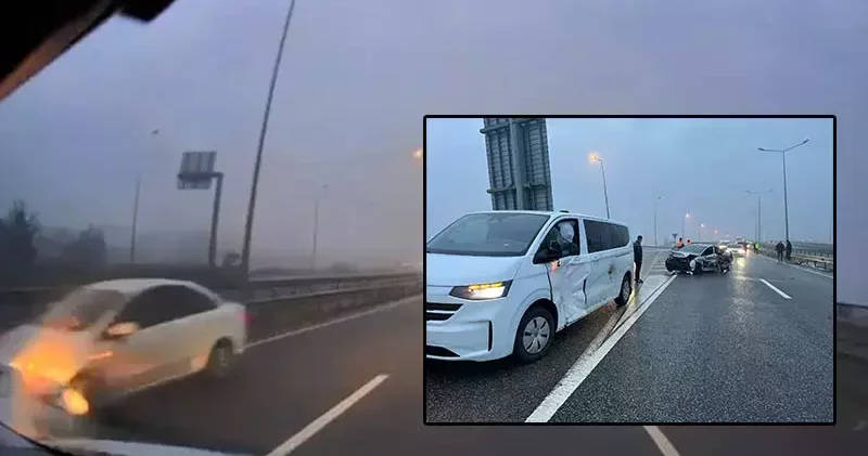 Ters yönde ilerleyen otomobil, kazaya neden oldu; o anlar kamerada