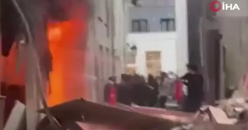 Hollanda da şehir merkezinde patlama sonrası yangın çıktı