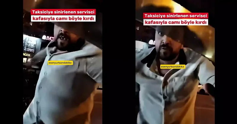 Yolunu kesti: Camı kafa atarak tuzla buz etti! Korkunç anlar kamerada