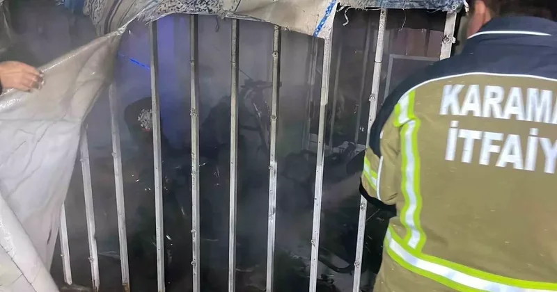 Karaman’da şarja bırakılan elektrikli bisikletler yandı