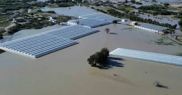 Kaş ta seralar sular altında kaldı VİDEO İZLE