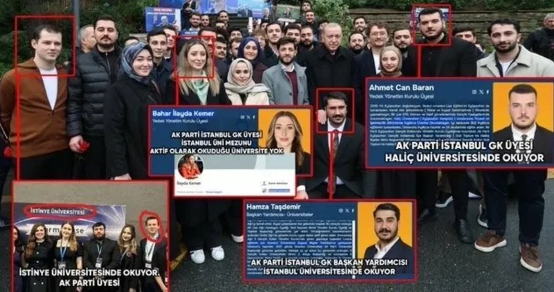 AK Gençlik üyeleriyle fotoğraf çektirip Boğaziçi öğrencileri diye servis ettiler
