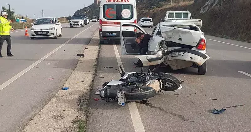 Balıkesir de iki ayrı kazada 2 motosiklet sürücüsü yaralandı