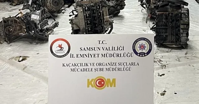 Samsun da 13 gümrük kaçağı otomobil motoru ele geçirildi Samsun Haberleri