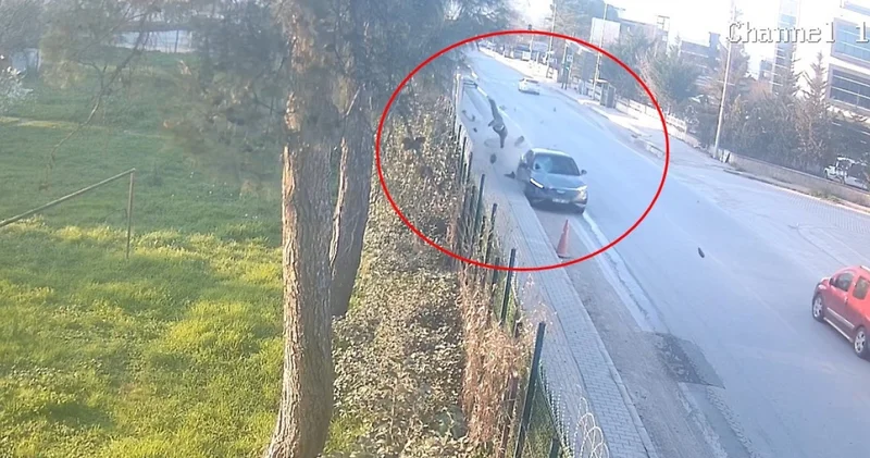 Bursa da korkunç kaza! Bisikletli havaya savuruldu! Son dakika haberleri