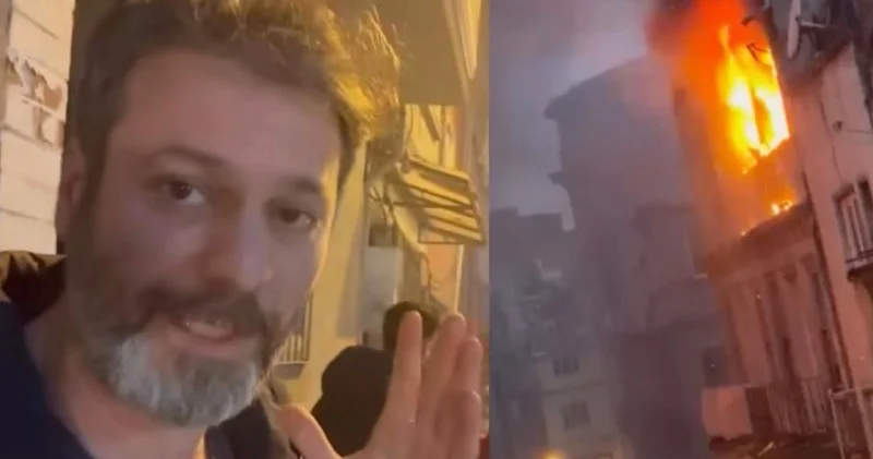 Oyuncu Umut Özkan, Beyoğlu ndaki yangından son anda kurtuldu