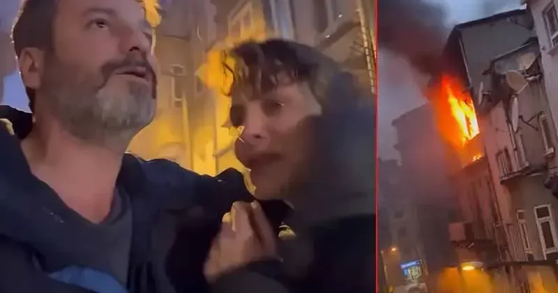 Beyoğlu’nda daire alev alev yandı; oyuncu Umut Özkan son anda kurtuldu