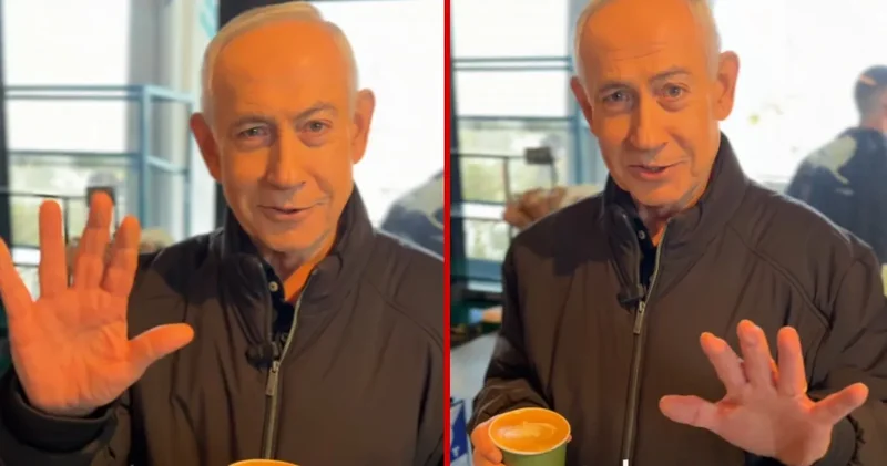 Netanyahu dan öldü iddialarına videolu paylaşım: 6 parmaklı video iddialarına karşı parmaklarını gösterdi