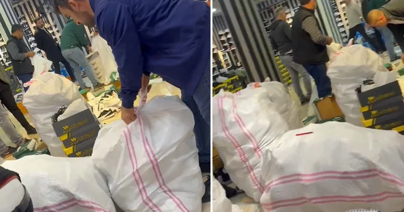 Taksim’de sahte ayakkabı baskını! Görüntüleri 100 bin takipçili hesabından yayınladı