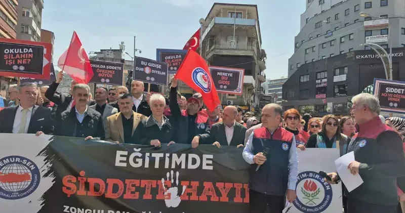 Zonguldak ta öğretmenlerden Siverek te yaşanan okul saldırısına tepki