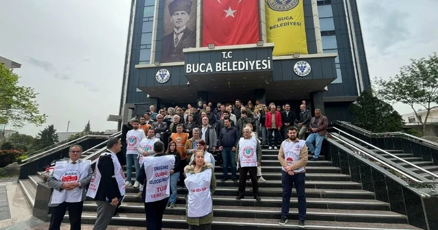 Buca Belediyesi nde memurlar iş bırakma eyleminde İzmir Haberleri