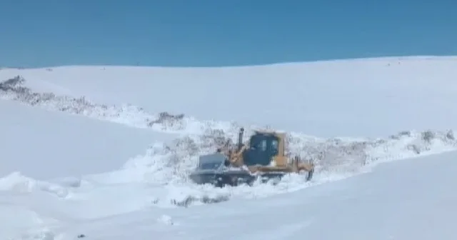 Ağrı’da Nisan ayında kar yağışı yolları kapattı VİDEO İZLE