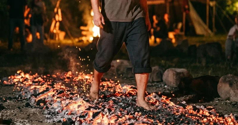 Çıplak ayakla kızgın közlerin üzerinde yürüdüler Sözcü Gazetesi