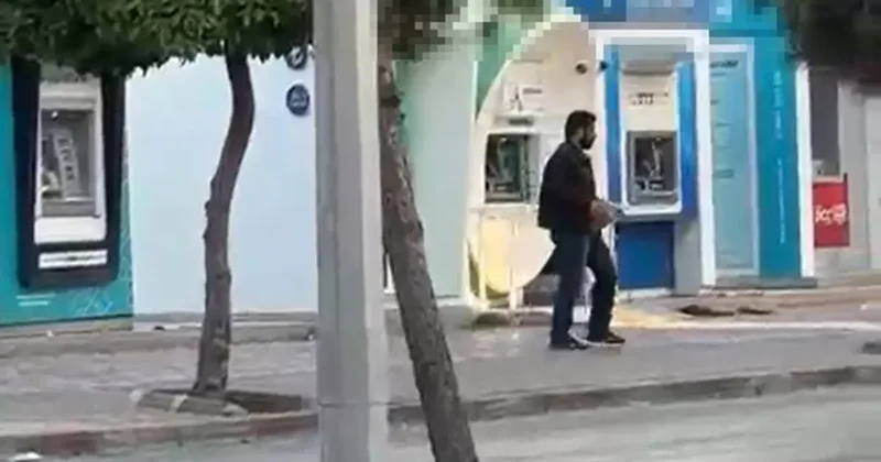 Adana da ATM ye taşlı saldırı! Saldırgan yakalandı