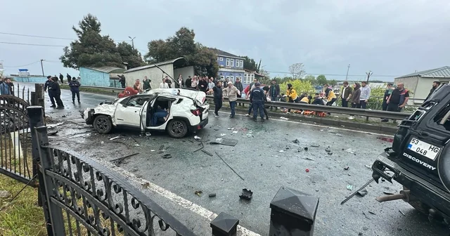 Takla atan cip, karşı şeritteki başka bir cipin üzerine düştü: 1 ölü, 7 yaralı Rize Haberleri