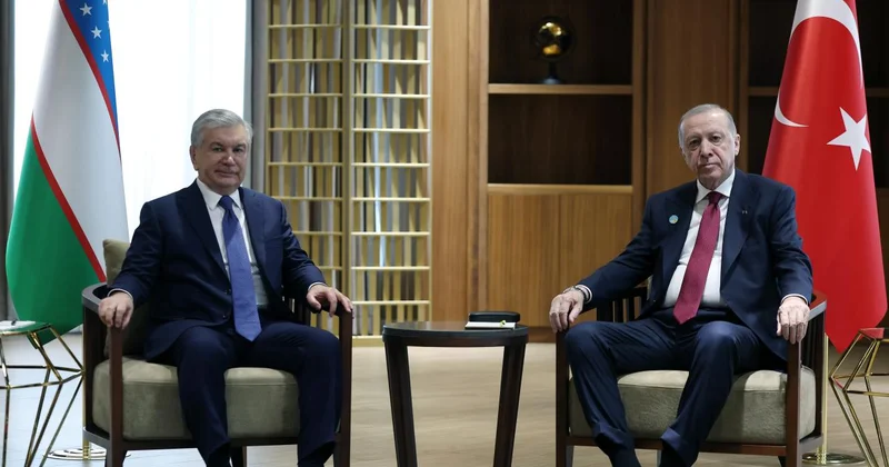 Cumhurbaşkanı Erdoğan, Özbekistan Cumhurbaşkanı Mirziyoyev ile görüştü