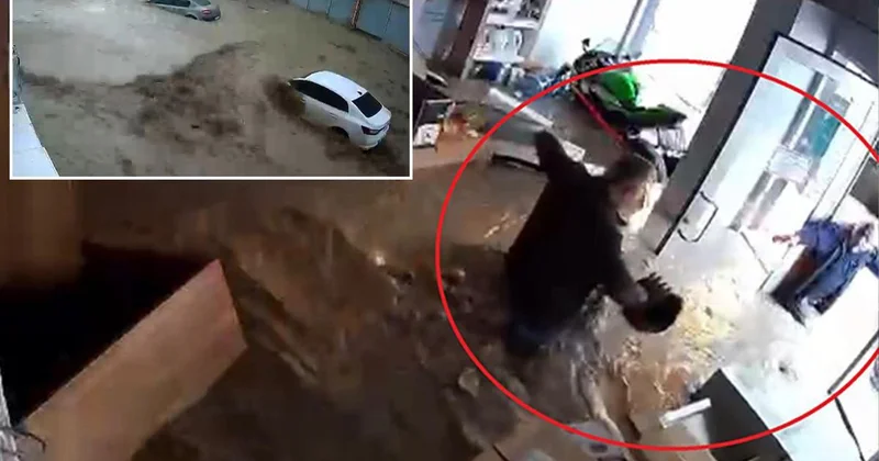 Havza yı savaş alanına çeviren sel böyle geldi! Canlarını zor kurtardılar