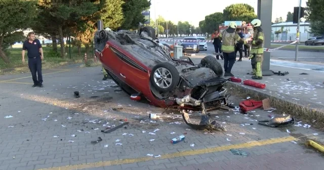 Kartal da kontrolden çıkan araç takla attı: 1 yaralı VİDEO İZLE
